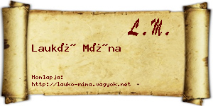 Laukó Mína névjegykártya